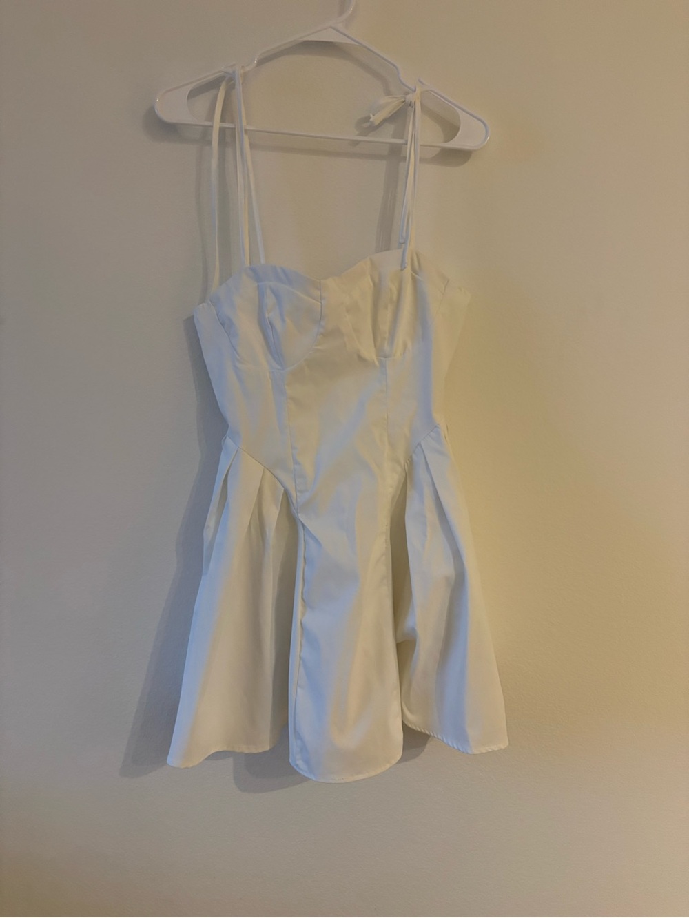 White Spaghetti Strap Mini Dress - Unbranded
